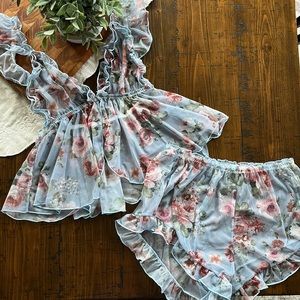 NWOT Sheer pajama set